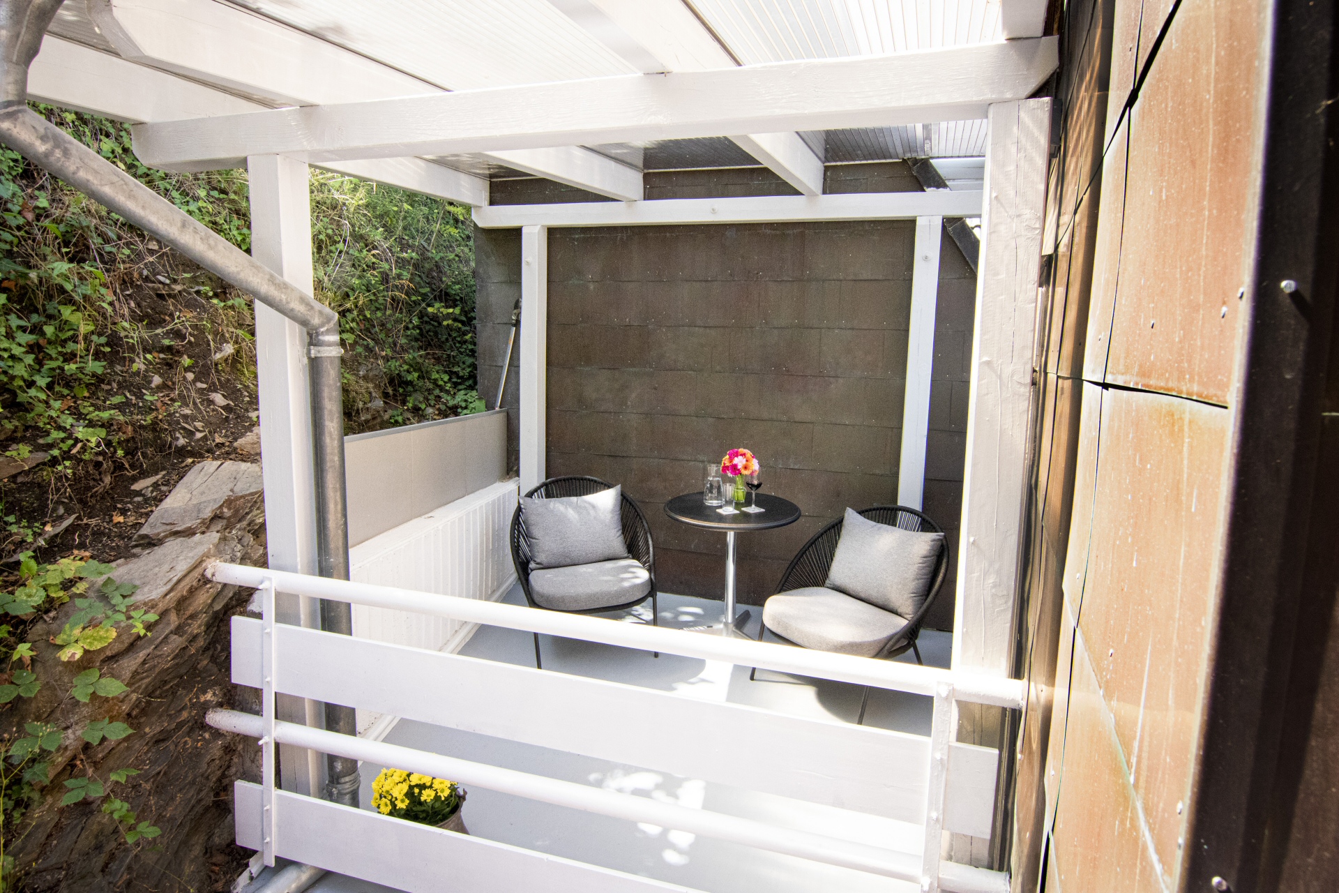 Dachterrasse - Ferienwohnung Zeitfenster - Alte Uhrmacherei in Heimbach/Eifel